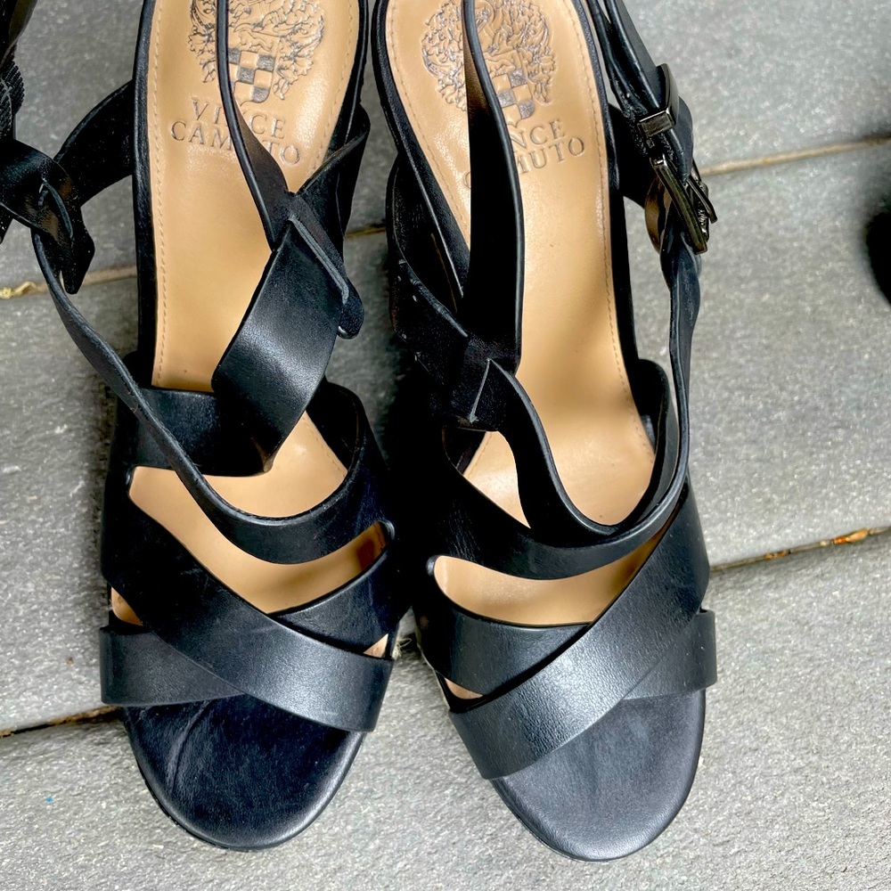 Black wedge Vince Camuto sandals